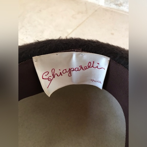 Incredible Vintage 1950s 1960s Schiaparelli Paris Rare Felt Hat - Picture 13 of 16
